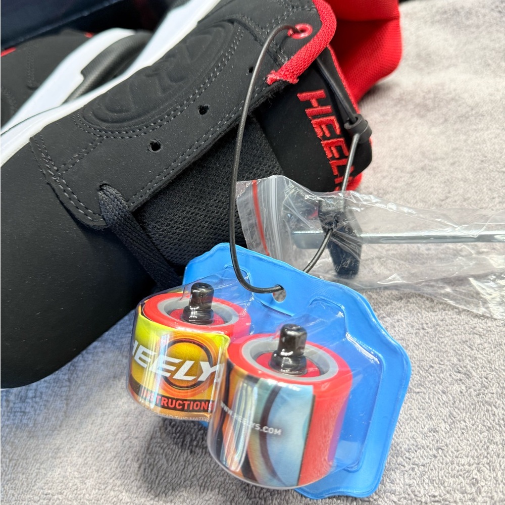 Heelys Kids Black and Red Sneakers with Wheels - Picture 5 of 8